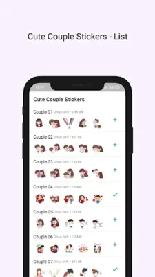 456+ Cute Couple Stickers android App screenshot 7